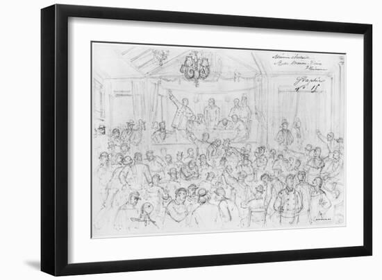 Album of the Siege of Paris, Election Meeting Rue Maison Dieu, Plaisance-Gustave Doré-Framed Giclee Print