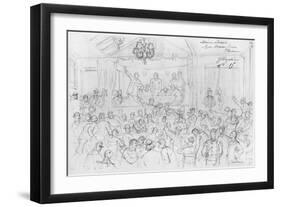 Album of the Siege of Paris, Election Meeting Rue Maison Dieu, Plaisance-Gustave Doré-Framed Giclee Print