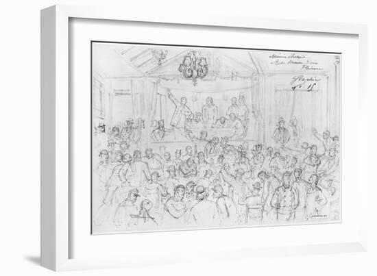 Album of the Siege of Paris, Election Meeting Rue Maison Dieu, Plaisance-Gustave Doré-Framed Giclee Print