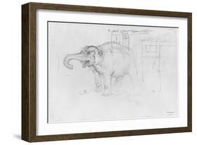 Album of the Siege of Paris, Elephant (Pen and Brown Ink Wash and Pencil on Paper)-Gustave Doré-Framed Giclee Print