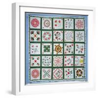 Album Quilt with Season Flowers, 1844-American School-Framed Giclee Print