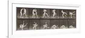 Album sur la décomposition du mouvement : "Animal locomotion", 1872/85. Lutte de deux hommes nus-Eadweard Muybridge-Framed Premium Giclee Print