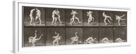 Album sur la décomposition du mouvement : "Animal locomotion", 1872/85. Lutte de deux hommes nus-Eadweard Muybridge-Framed Premium Giclee Print