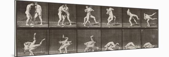 Album sur la décomposition du mouvement : "Animal locomotion", 1872/85. Lutte de deux hommes nus-Eadweard Muybridge-Mounted Premium Giclee Print