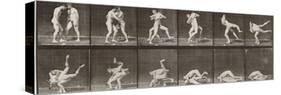 Album sur la décomposition du mouvement : "Animal locomotion", 1872/85. Lutte de deux hommes nus-Eadweard Muybridge-Stretched Canvas