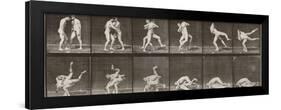 Album sur la décomposition du mouvement : "Animal locomotion", 1872/85. Lutte de deux hommes nus-Eadweard Muybridge-Framed Giclee Print