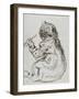 Album : Un chat écrivant au pinceau la date 1831-Eugene Delacroix-Framed Giclee Print