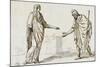 Album : une femme faisant l'aumône à un homme ; deux femmes devisant ; une femme assise-Jacques-Louis David-Mounted Giclee Print