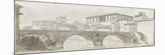 Album : vue du pont Sixte et du palais Farnèse-Pierre Henri de Valenciennes-Mounted Giclee Print