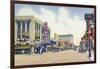 Albuquerque, New Mexico - Eastern View Up Central Avenue-Lantern Press-Framed Art Print