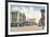 Albuquerque, New Mexico - Eastern View Up Central Avenue-Lantern Press-Framed Art Print