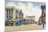 Albuquerque, New Mexico - Eastern View Up Central Avenue-Lantern Press-Mounted Art Print