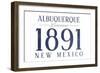 Albuquerque, New Mexico - Established Date (Blue)-Lantern Press-Framed Art Print