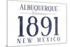 Albuquerque, New Mexico - Established Date (Blue)-Lantern Press-Mounted Art Print