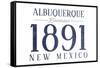 Albuquerque, New Mexico - Established Date (Blue)-Lantern Press-Framed Stretched Canvas