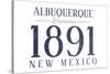 Albuquerque, New Mexico - Established Date (Blue)-Lantern Press-Stretched Canvas