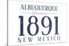 Albuquerque, New Mexico - Established Date (Blue)-Lantern Press-Stretched Canvas