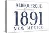 Albuquerque, New Mexico - Established Date (Blue)-Lantern Press-Stretched Canvas