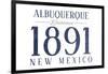 Albuquerque, New Mexico - Established Date (Blue)-Lantern Press-Framed Art Print