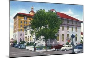 Albuquerque, New Mexico, Exterior View of the Post Office and Federal Bldg-Lantern Press-Mounted Art Print