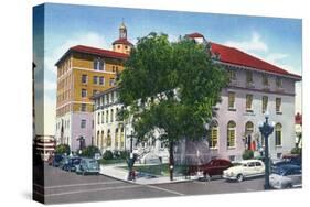 Albuquerque, New Mexico, Exterior View of the Post Office and Federal Bldg-Lantern Press-Stretched Canvas