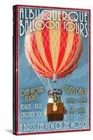 Albuquerque, New Mexico - Hot Air Balloon Tours - Vintage Sign-Lantern Press-Stretched Canvas