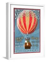 Albuquerque, New Mexico - Hot Air Balloon Tours - Vintage Sign-Lantern Press-Framed Art Print