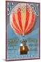 Albuquerque, New Mexico - Hot Air Balloon Tours - Vintage Sign-Lantern Press-Mounted Art Print