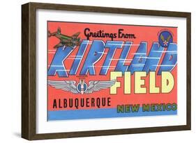 Albuquerque, New Mexico - Kirtland Field, Large Letter Scenes-Lantern Press-Framed Art Print