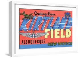 Albuquerque, New Mexico - Kirtland Field, Large Letter Scenes-Lantern Press-Framed Art Print