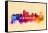 Albuquerque, New Mexico - Skyline Abstract-Lantern Press-Framed Stretched Canvas