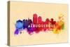 Albuquerque, New Mexico - Skyline Abstract-Lantern Press-Stretched Canvas