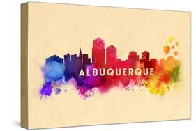 Albuquerque, New Mexico - Skyline Abstract-Lantern Press-Stretched Canvas