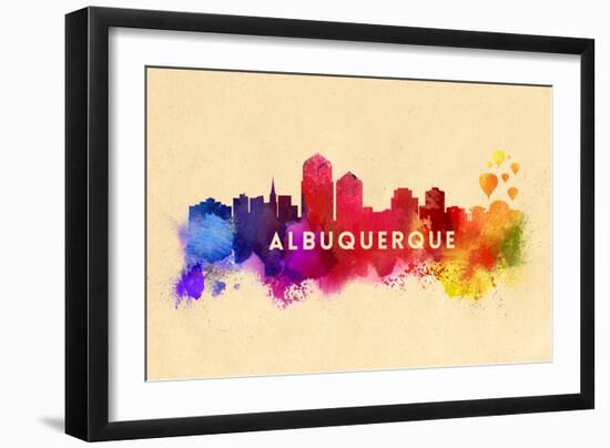 Albuquerque, New Mexico - Skyline Abstract-Lantern Press-Framed Art Print