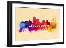 Albuquerque, New Mexico - Skyline Abstract-Lantern Press-Framed Art Print