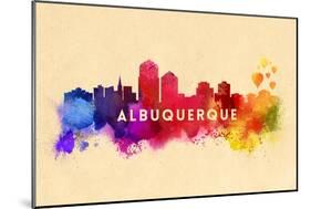 Albuquerque, New Mexico - Skyline Abstract-Lantern Press-Mounted Art Print