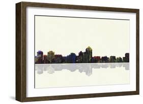 Albuquerque New Mexico Skyline BW 1-Marlene Watson-Framed Giclee Print