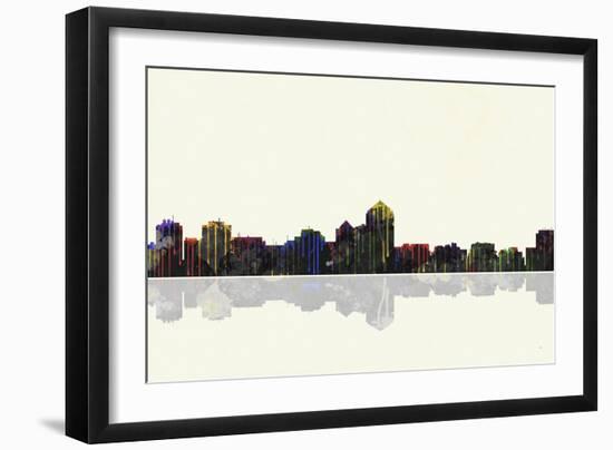 Albuquerque New Mexico Skyline BW 1-Marlene Watson-Framed Giclee Print