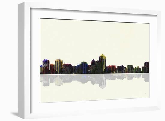 Albuquerque New Mexico Skyline BW 1-Marlene Watson-Framed Giclee Print