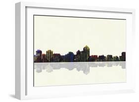 Albuquerque New Mexico Skyline BW 1-Marlene Watson-Framed Giclee Print