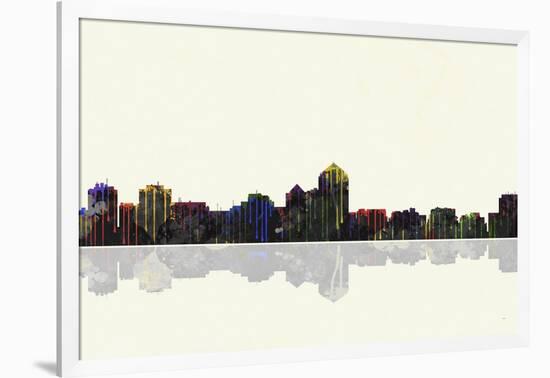 Albuquerque New Mexico Skyline BW 1-Marlene Watson-Framed Giclee Print