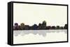 Albuquerque New Mexico Skyline BW 1-Marlene Watson-Framed Stretched Canvas