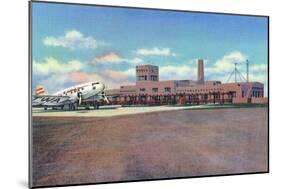 Albuquerque, New Mexico - View of Municipal Airport Admin Building-Lantern Press-Mounted Art Print