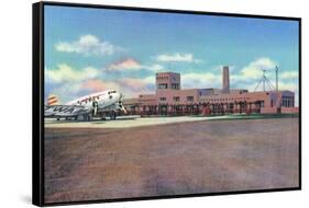 Albuquerque, New Mexico - View of Municipal Airport Admin Building-Lantern Press-Framed Stretched Canvas