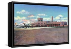 Albuquerque, New Mexico - View of Municipal Airport Admin Building-Lantern Press-Framed Stretched Canvas