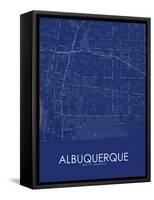 Albuquerque, United States of America Blue Map-null-Framed Stretched Canvas