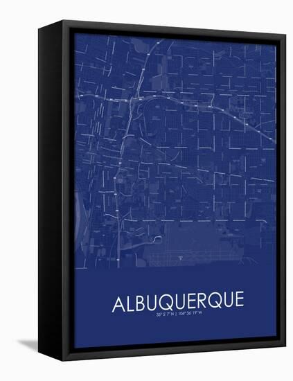 Albuquerque, United States of America Blue Map-null-Framed Stretched Canvas