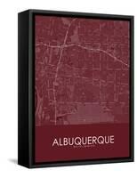 Albuquerque, United States of America Red Map-null-Framed Stretched Canvas