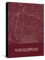 Albuquerque, United States of America Red Map-null-Stretched Canvas