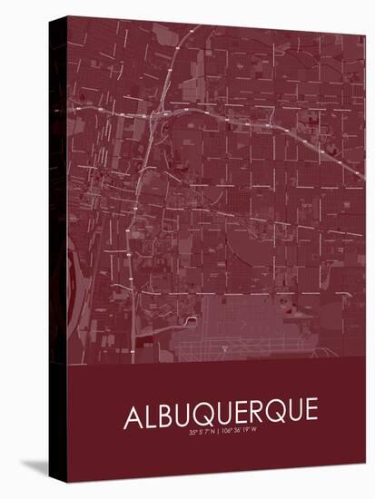Albuquerque, United States of America Red Map-null-Stretched Canvas